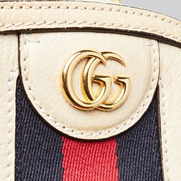 Gucci White Leather Vintage Web Small Ophidia Crossbody Bag - Picture 7 of 12